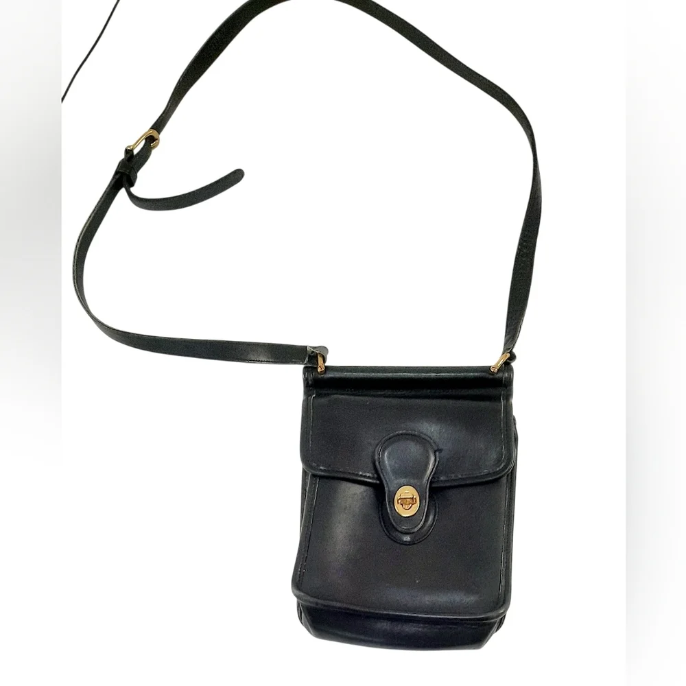 Vintage COACH 9930 Murphy BLACK Leather Crossbody Bag Purse - Picture 1 of 5